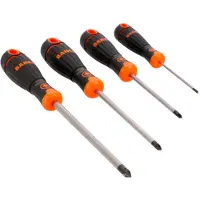 Bahco Phillipsfit With Rubber Handle Screwdriver Set 4 Units Orange