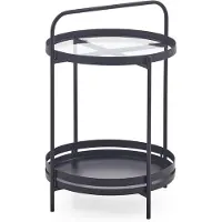 Xonox Karin table basse table d'appoint 1 étagère noire.