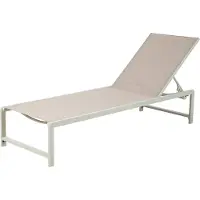Axi Chaise longue Zane beige/marron – Structure en acier thermolaqué – Dossier à 5 positions – Assise en Textileen – 173 x 62 cm