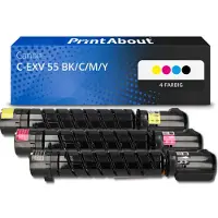 PrintAbout Toner compatible pour Canon C-EXV 55 BK/C/M/Y - 4 couleurs - Multipack