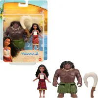 Mattel Disney Moana 2 Toys Moana & Maui Ocean Adventures Lot de 2 avec 2 petites poup es et un accessoire crochet inspir du film