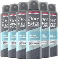 Unilever Deo Dove Men + Care 6 x 150ml Deospray Clean Comfort Déodorant Bodyspray