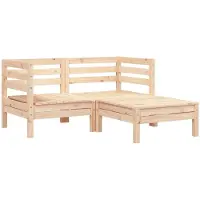 vidaXL Canapé de jardin 2 places avec tabouret pin massif