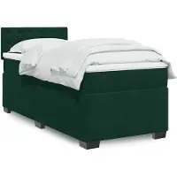 vidaXL Lit boxspring avec matelas vert foncé 90x190 cm velours