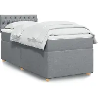 vidaXL Lit boxspring avec matelas gris clair 90x200 cm Tissu