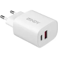 Lindy 73413 Chargeur USB Type A & C 20W, blanc