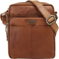 Spikes & Sparrow Cuir sac à épaule bandoulière Bronco Crossover Brandy brun