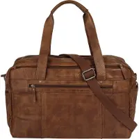 Spikes & Sparrow Cuir sac de voyage sac à épaule Brian Weekender Brandy brun