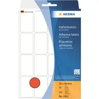Herma - Adhésif permanent - rouge - 25 x 40 mm 512 étiquette(s) (32 feuille(s) x 16) étiquettes
