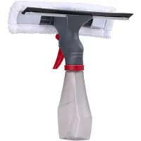 Dirt Devil 3-in-1 Raclette à vitre avec fonction de pulvérisation - Raclette à vitre, chiffon de nettoyage et réservoir - 240ML - Gris/Rouge