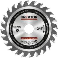 Kreator Lame de scie circulaire Ø 89 x15 x 1,8 mm 24 dents pour bois tendre et dur Scie à onglet - Lame de scie de marque puissante
