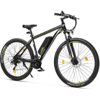 Touroll VTT électrique U1 29, moteur 250 W, autonomie de 65 km, roues de 29 pouces, transmission Shimano 21 vitesses, fourche suspendue, écran LED
