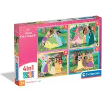 Clementoni - Puzzle 4 en 1 - Princesses Disney