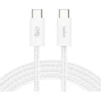 Belkin Câble De Recharge Usb-c Vers 240 W 2 M Tressé Pcr Usb 2.0 - Blanc