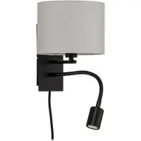 LINDBY Applique Murale , Florens, dimmable, Blanc, Salon / séjour, Tissu / textile, Moderne