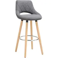 OEM Tabouret de bar Deluxe - Style industriel - Gris foncé - Lot de 1 - Tabouret de bar avec dossier - Tabouret de cuisine - Tissu