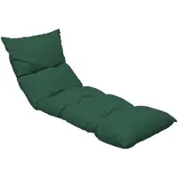 Jardin Coussin pour transat de , couleur vert foncé, polyester/coton, 180 x 56 x 10 cm, avec support lombaire, rembourrage en mousse texturée, résistant à l'eau