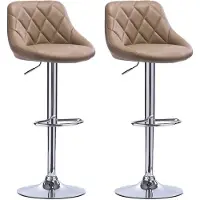 OEM Tabouret de bar ergonomique avec dossier, beige, réglable en hauteur, lot de 2