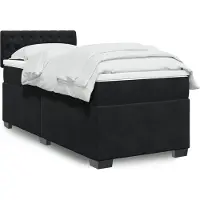 vidaXL Lit boxspring avec matelas noir 90x190 cm velours