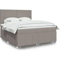 vidaXL Lit boxspring avec matelas Taupe 180x200 cm Tissu