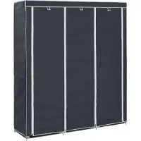 vidaXL Armoire avec compartiments Barres Noir 150x45x175cm Tissu