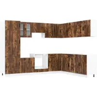 vidaXL Ensemble d'armoires de cuisine Porto 14 pcs. chêne fumé bois composite