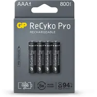GP 4 x AAA / R03 wiederaufladbare Batterien ReCyko Pro Ni-MH 800mAh