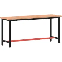 vidaXL Etabli 180x55x81,5 cm bois massif hêtre et métal