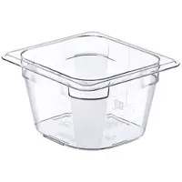 ARAVEN Basic Boite Hermetique Gn1-6 H10cm 1.6lpc Sans Couvercle 17.6x16.2cm Transp (lot de 6)