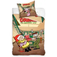 Carbotex Couvre-lit et taies d'oreiller Cartoon Network, "Courage le chien lâche", 140 x 200 cm - 70 x 90 cm - Coton
