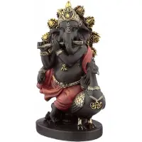 Puckator Ganesh Figur mit Rohr und Pfau