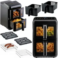 Berdsen Friteuse à air chaud, double compartiment, verticale, 11,6 l, 3000 W BD-663