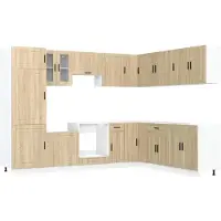 vidaXL Ensemble d'armoires de cuisine Porto 14 pcs. chêne Sonoma bois composite