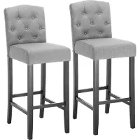 OEM Lot de 2 tabourets de bar de style industriel, tissu gris clair