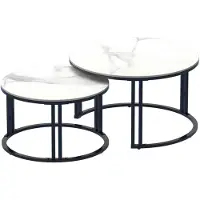 OEM Tables basses rondes en pierre frittée blanche compacte