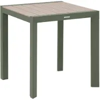 Hespéride Table De Jardin Carrée Alu Evasion 2 Places Effet Bois Lin Et Laurier-