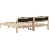 vidaXL Cadre de lit brun et gris foncé 200 x 200 cm pin massif