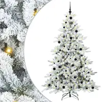 vidaXL Arbre de Noël artificiel pliable Blanc 210 cm PVC et acier