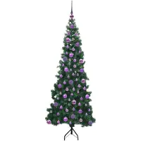 vidaXL Arbre de Noël artificiel d'angle Vert 180 cm PVC et métal