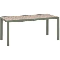 Hespéride Table De Jardin Rectangulaire Alu Evasion 6 Places Effet Bois Lin Et Laurier -