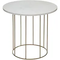 Atmosphera Créateur d'intérieur® 2 Tables À Café Design Marbre Béa - Blanc Et Doré
