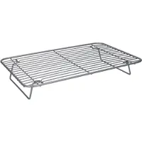 Masterclass Smart Ceramic Wire Rack de Non-stick Carbon Steel with Folding Legs, 35,5 x 23 cm Grau (Grille de four en fil de céramique antiadhésive en acier au carbone avec pieds repliables)
