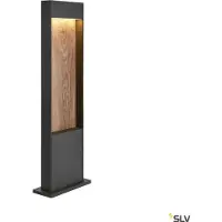 SLV Flatt Pole 65 cm Lampadaire aluminium anthracite/brun aspect bois IP65 CCT 3000/4000K