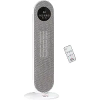 HOMCOM Chauffage soufflant oscillant 2000 W - radiateur céramique PTC - 2 niv. puissance - chauffage d'appoint avec télécommande blanc noir