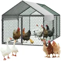 Vevor Enclos Poulailler en Métal 1x2x1 m Parc Grillagé pour Poules