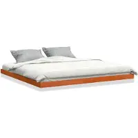 vidaXL Lit en bois massif pin brun ciré 180x200 cm
