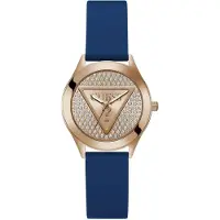 GUESS Montre à affichage analogique marine / or rose