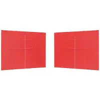 vidaXL Tente de fête, panneaux latéraux, 2 pièces, 300 x 195 cm, rouge, en polyéthylène et acier