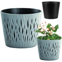 Prosperplast Pot De Fleurs 15,8 Cm Sandy Rond Avec Insert Gris