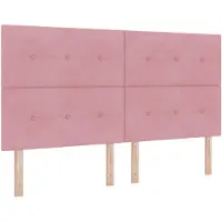 vidaXL Tête de lit LED avec bandes lumineuses LED rose 180 cm velours